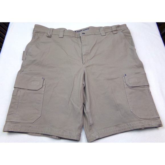 Duluth Trading Flex Fire Hose Shorts Mens Size 48 Khaki Tan Cargo Relaxed Fit - Picture 1 of 6